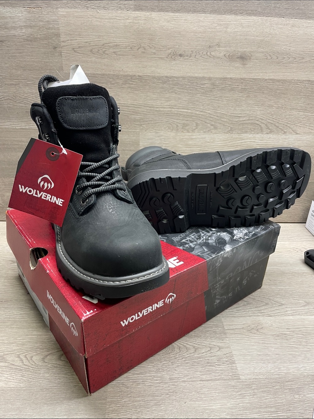 Wolverine Black Men's Work Boots #387
